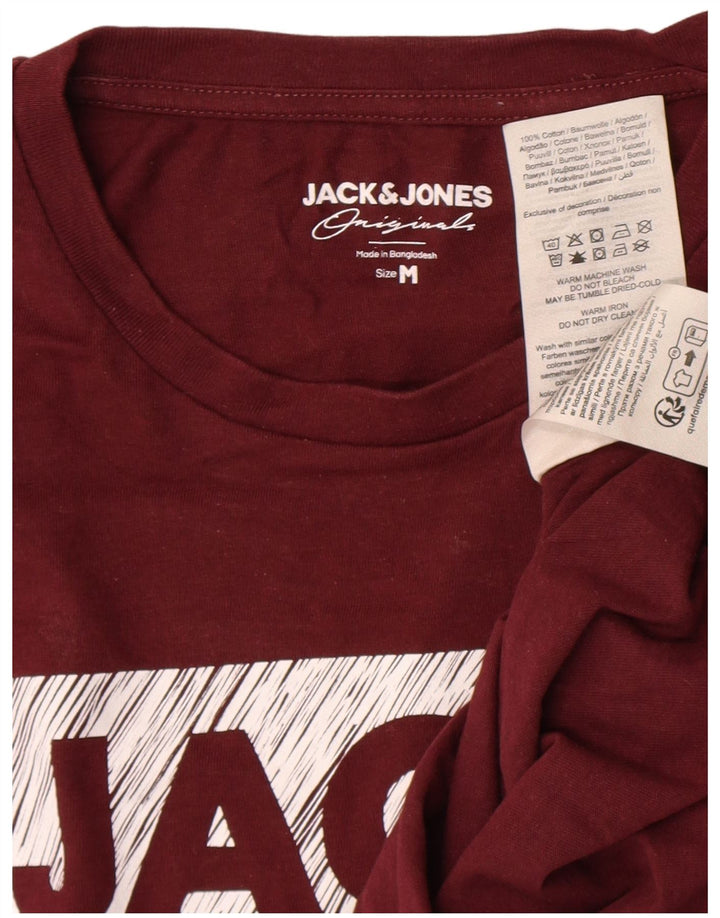 Camiseta gráfica masculina Jack & Jones Top médio algodão marrom