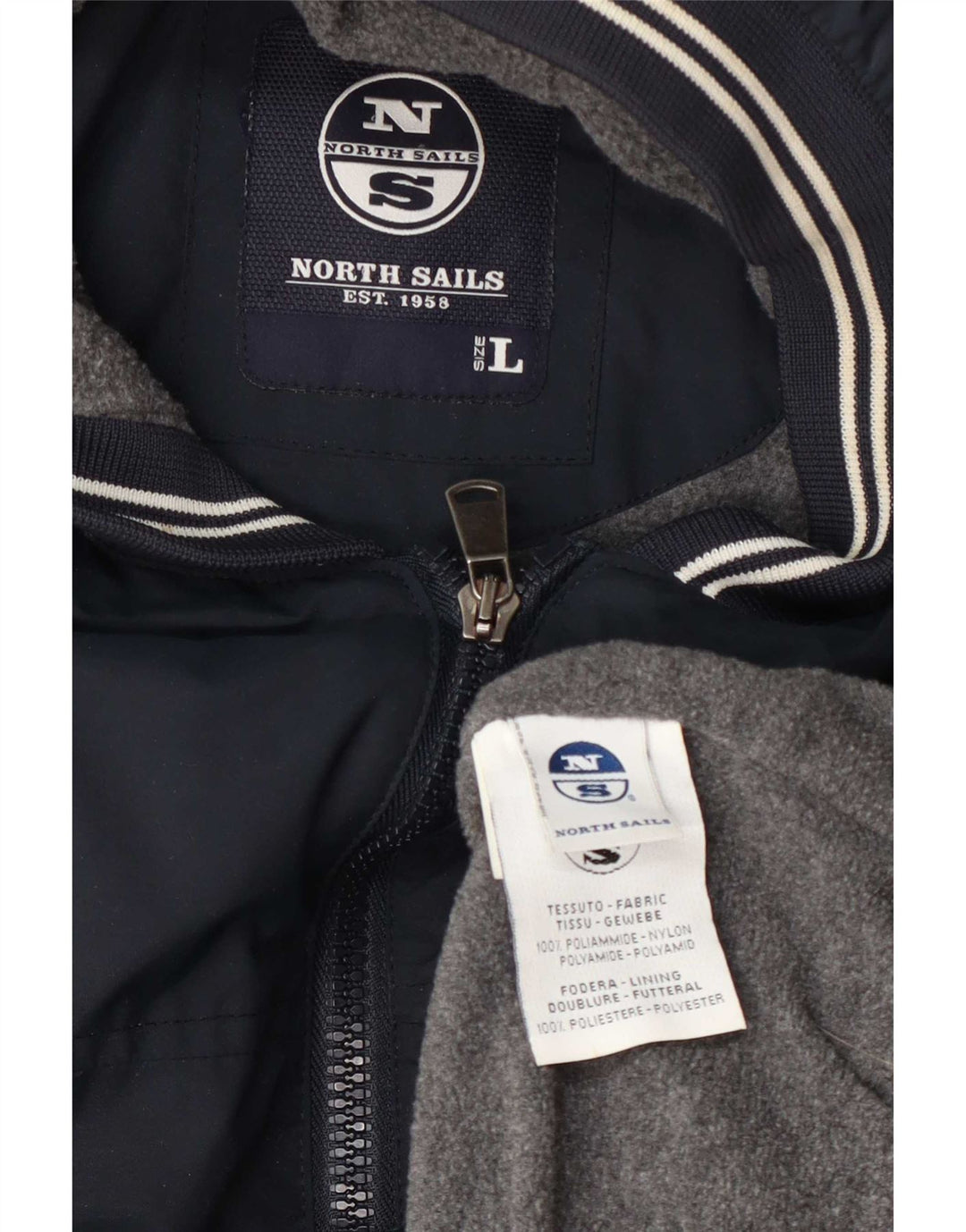 Jaqueta bomber masculina com capuz North Sails UK 40 grande azul marinho poliamida