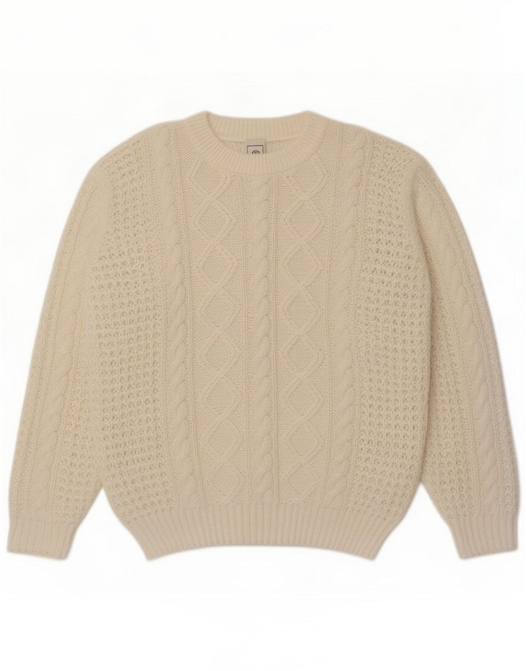 Suéter masculino C&A com gola redonda e acrílico branco médio