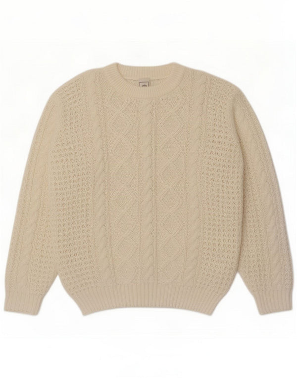 Suéter masculino C&A com gola redonda e acrílico branco médio