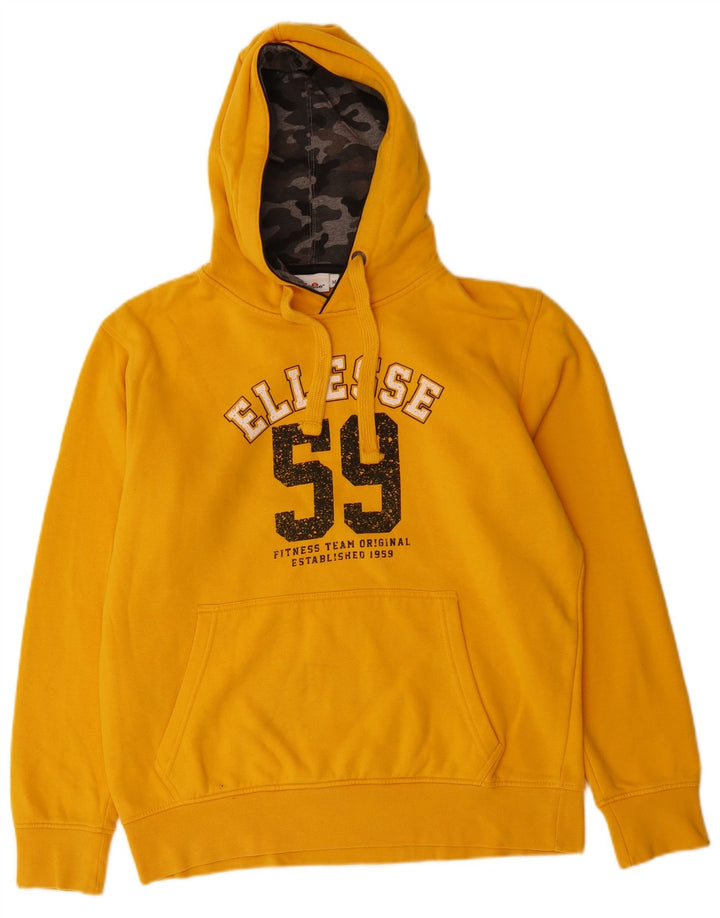 Suéter masculino com capuz gráfico ELLESSE amarelo médio