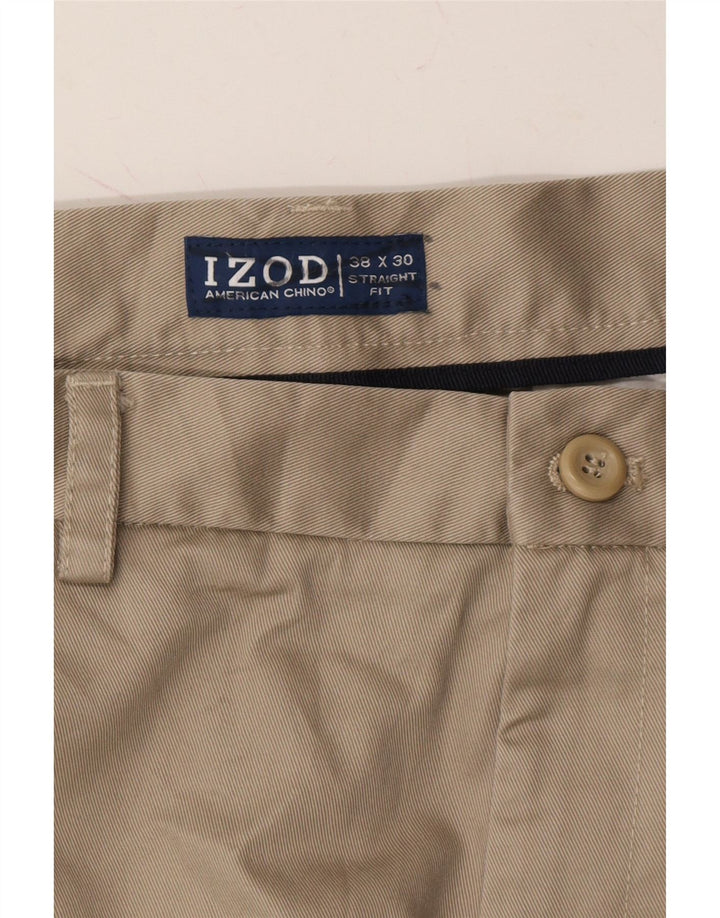 IZOD Mens Straight Chino Trousers W38 L30 Brown Cotton Vintage Izod and Second-Hand Izod from Messina Hembry 