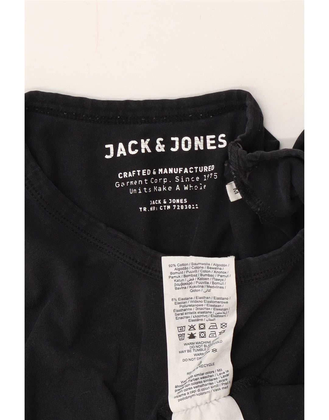 Camiseta masculina Jack & Jones Top médio algodão azul marinho