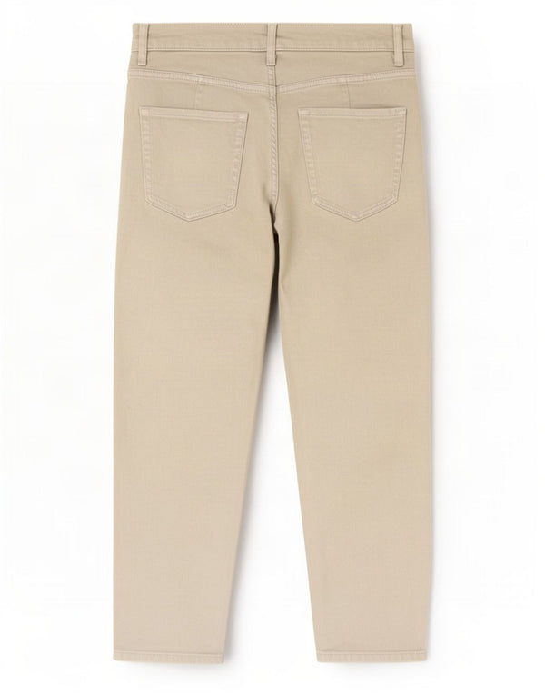 Calça jeans feminina Marks & Spencer Mom Crop Tapered UK 10 pequena W28 L25 cáqui