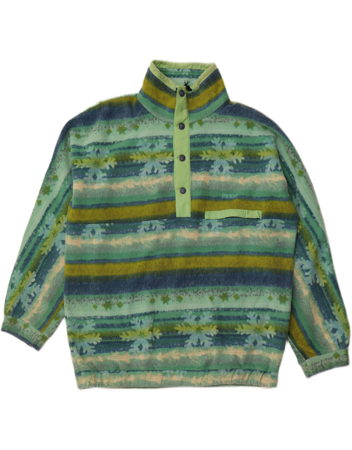 Suéter masculino de lã com botão e gola COLMAR XL verde Fair Isle