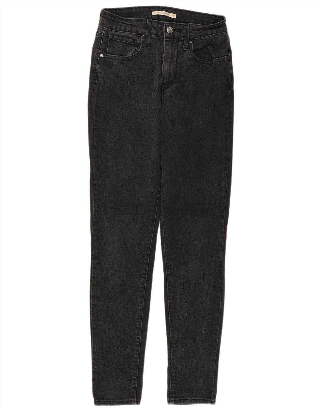 Calça jeans feminina LEVI'S 721 cintura alta skinny W27 L30 algodão cinza