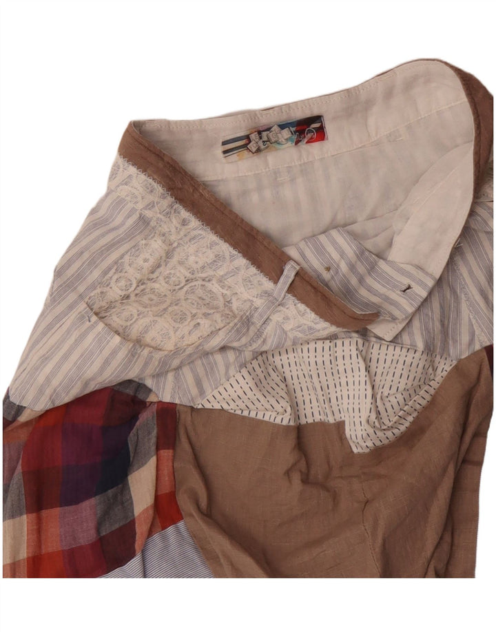 DESIGUAL Saia feminina bolha UE 36 pequena W30 patchwork multicolorido