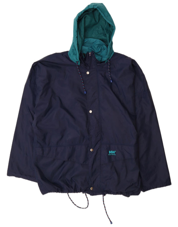 Jaqueta de chuva masculina HELLY HANSEN com capuz UK 42 XL azul marinho Colourblock