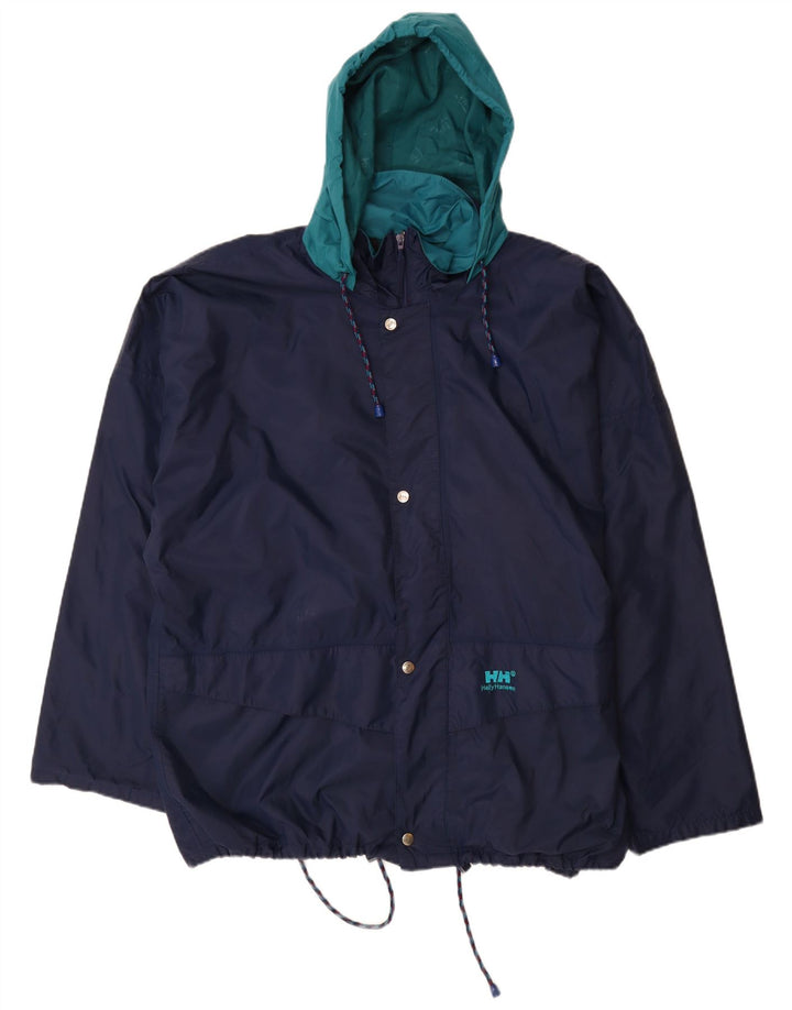 Jaqueta de chuva masculina HELLY HANSEN com capuz UK 42 XL azul marinho Colourblock