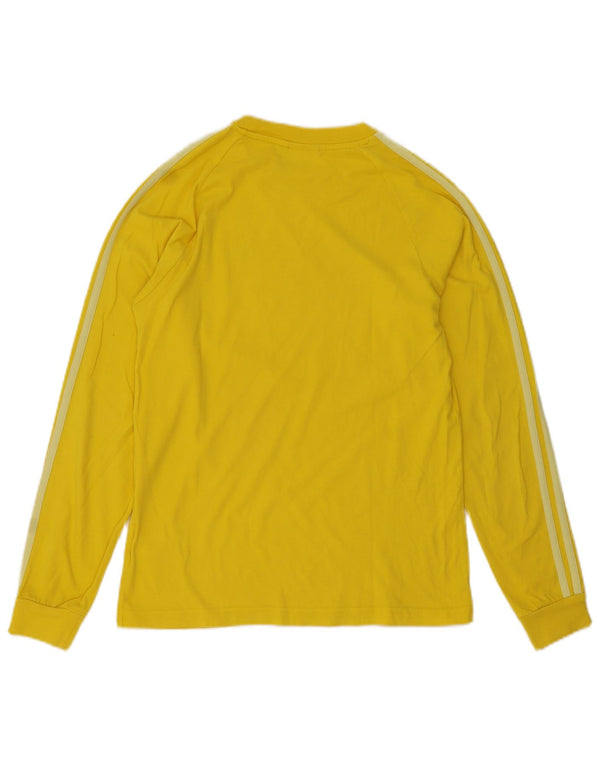 Adidas Mens Top Manga Longa Pequeno Algodão Amarelo