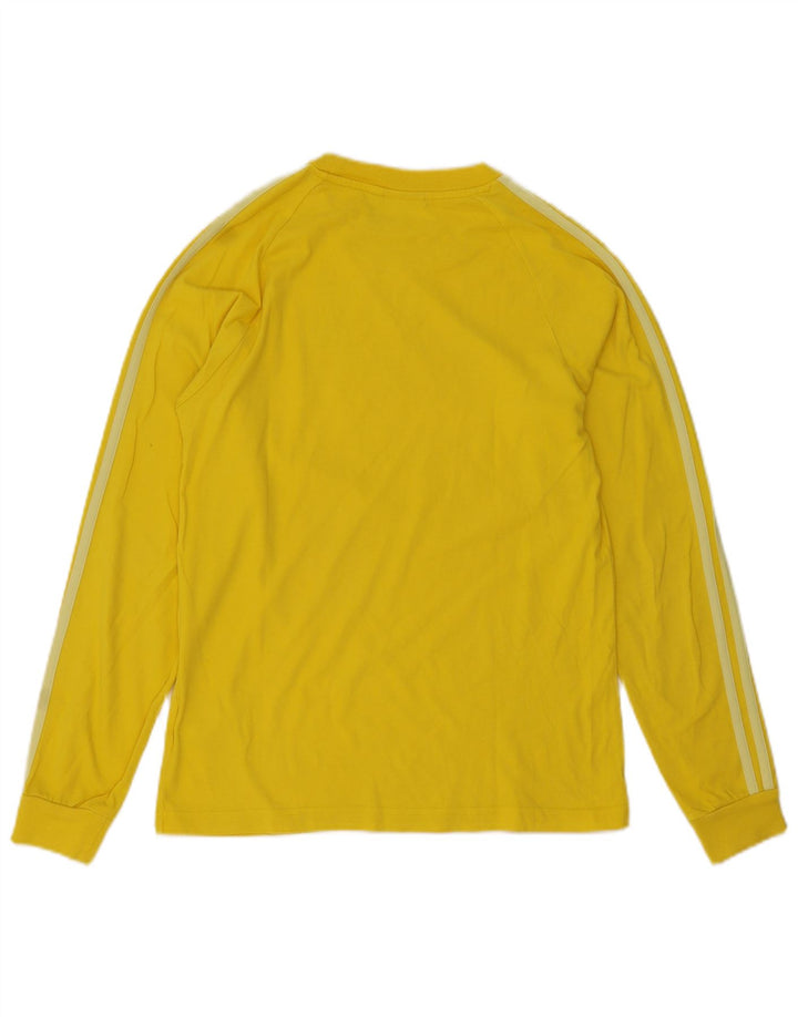 Adidas Mens Top Manga Longa Pequeno Algodão Amarelo