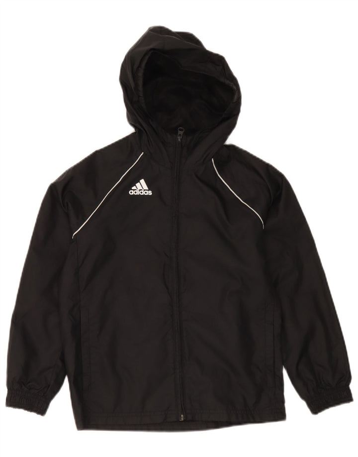 Casaco de chuva com capuz Adidas Boys 7-8 anos preto poliéster