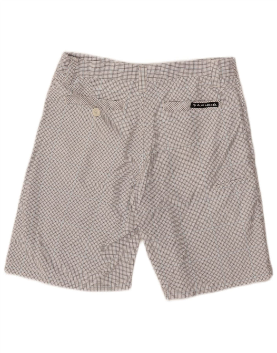 Shorts cargo masculino Quiksilver W32 grande poliéster xadrez branco