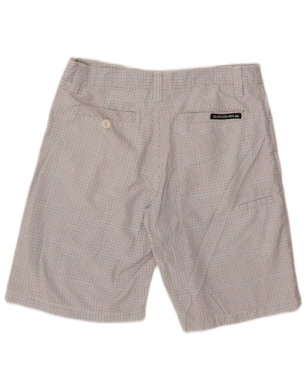 Shorts cargo masculino Quiksilver W32 grande poliéster xadrez branco