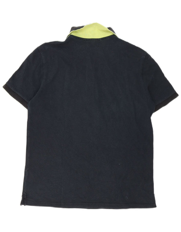Camisa polo masculina Trussardi Jeans grande listrada preta de algodão