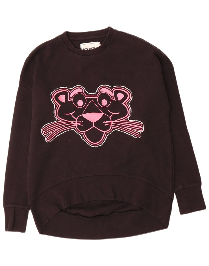 Iceberg feminino rosa pantera gráfico moletom jumper IT 40 pequeno preto