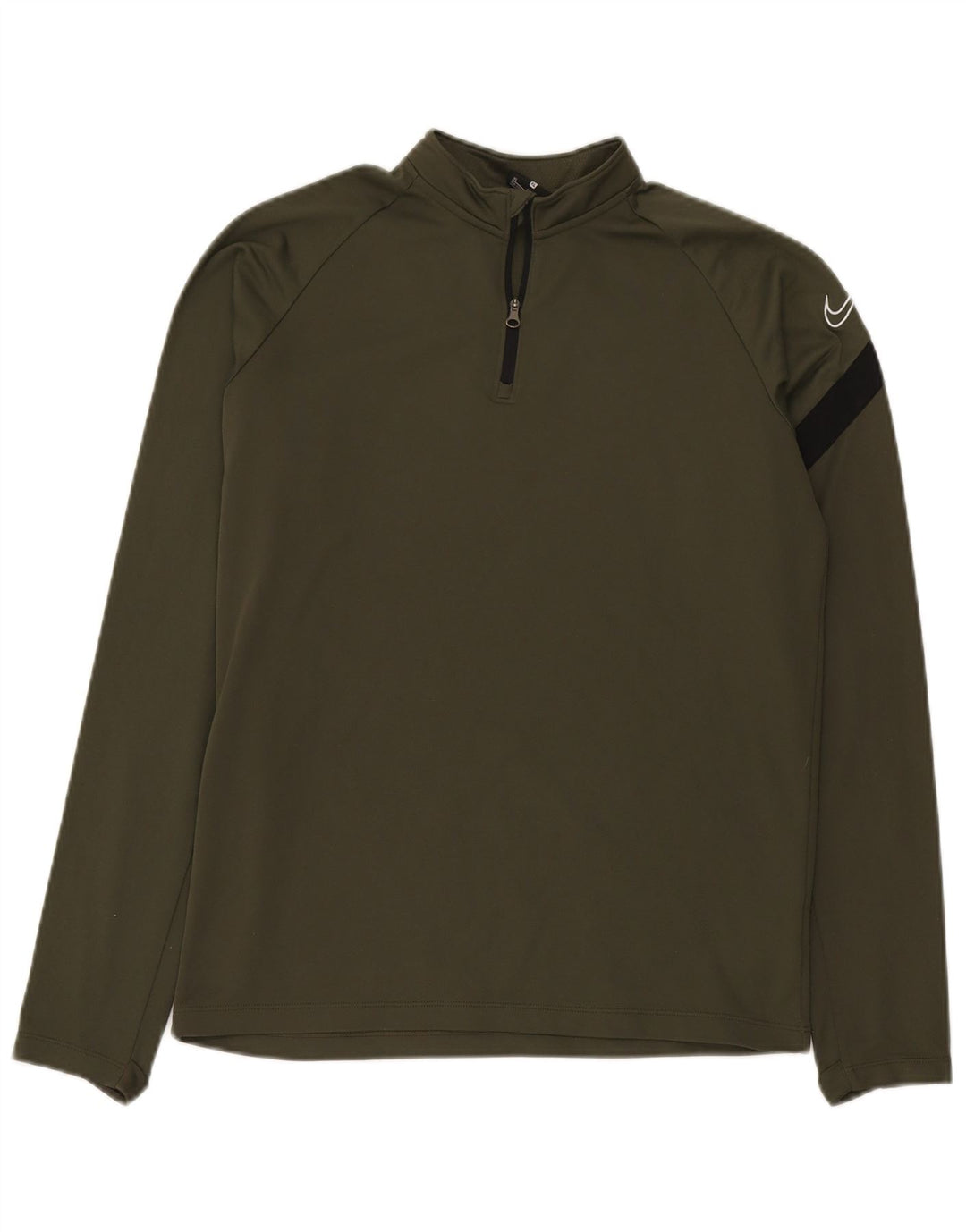 Nike Meninos Zip Neck Pullover Treino Top 13-14 Anos XL Khaki Colourblock