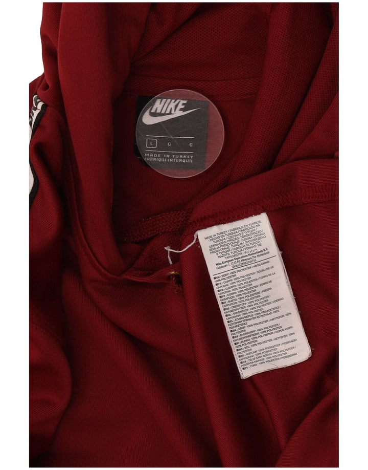 Jumper com capuz gráfico masculino Nike grande poliéster cor de vinho