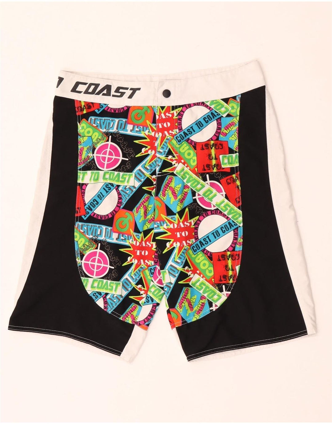 Coast Mens Graphic Natação Shorts Médio Poliéster Multicolorido