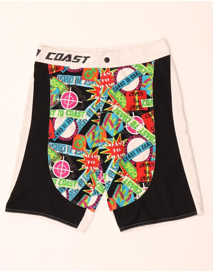 Coast Mens Graphic Natação Shorts Médio Poliéster Multicolorido