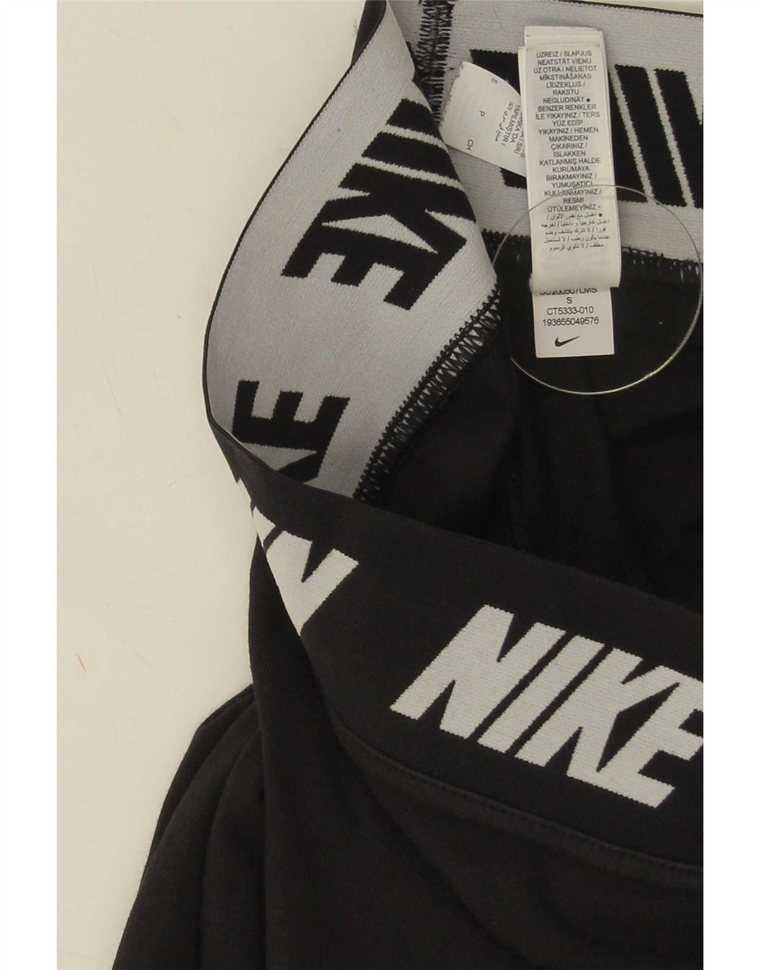 Leggings Nike Femininas Graphic UK 8 Pequenas Algodão Preto