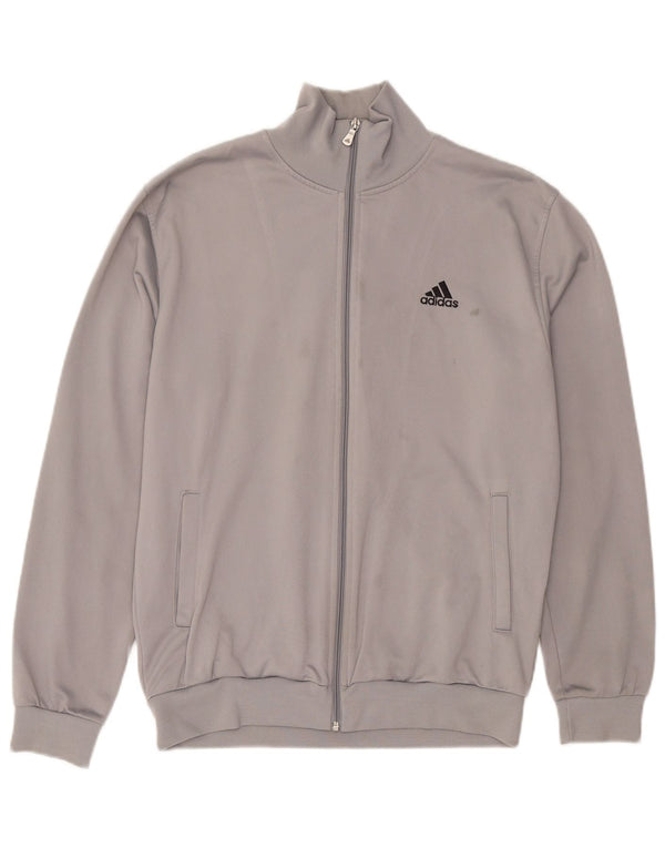 Adidas Mens Tracksuit Top Jacket Grande Cinza Poliéster