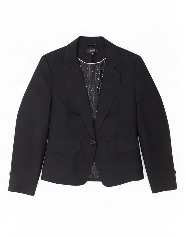 Jaqueta blazer feminina Marks & Spencer com 1 botão Reino Unido 14 azul marinho médio