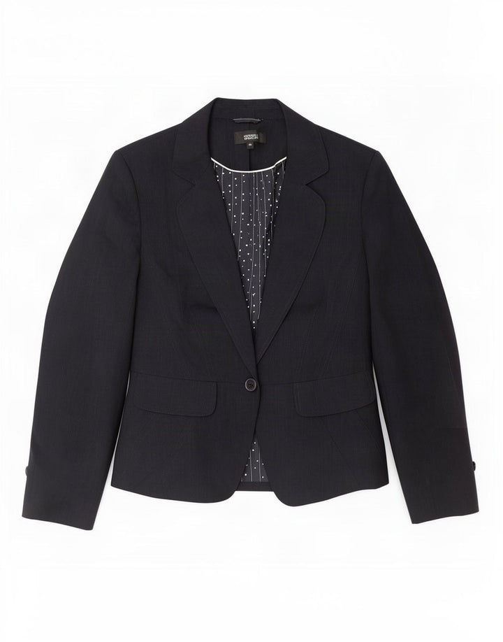Jaqueta blazer feminina Marks & Spencer com 1 botão Reino Unido 14 azul marinho médio