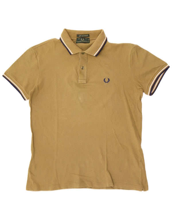Camisa polo masculina leve e elástica Fred Perry de algodão cáqui médio