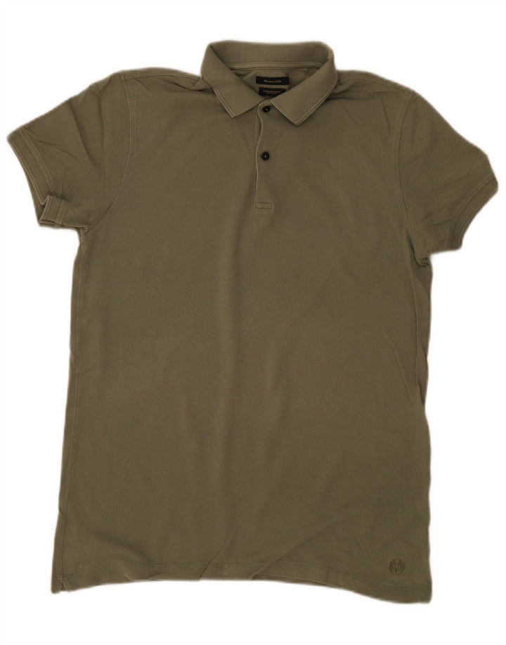 Camisa polo masculina Massimo Dutti pequena cáqui