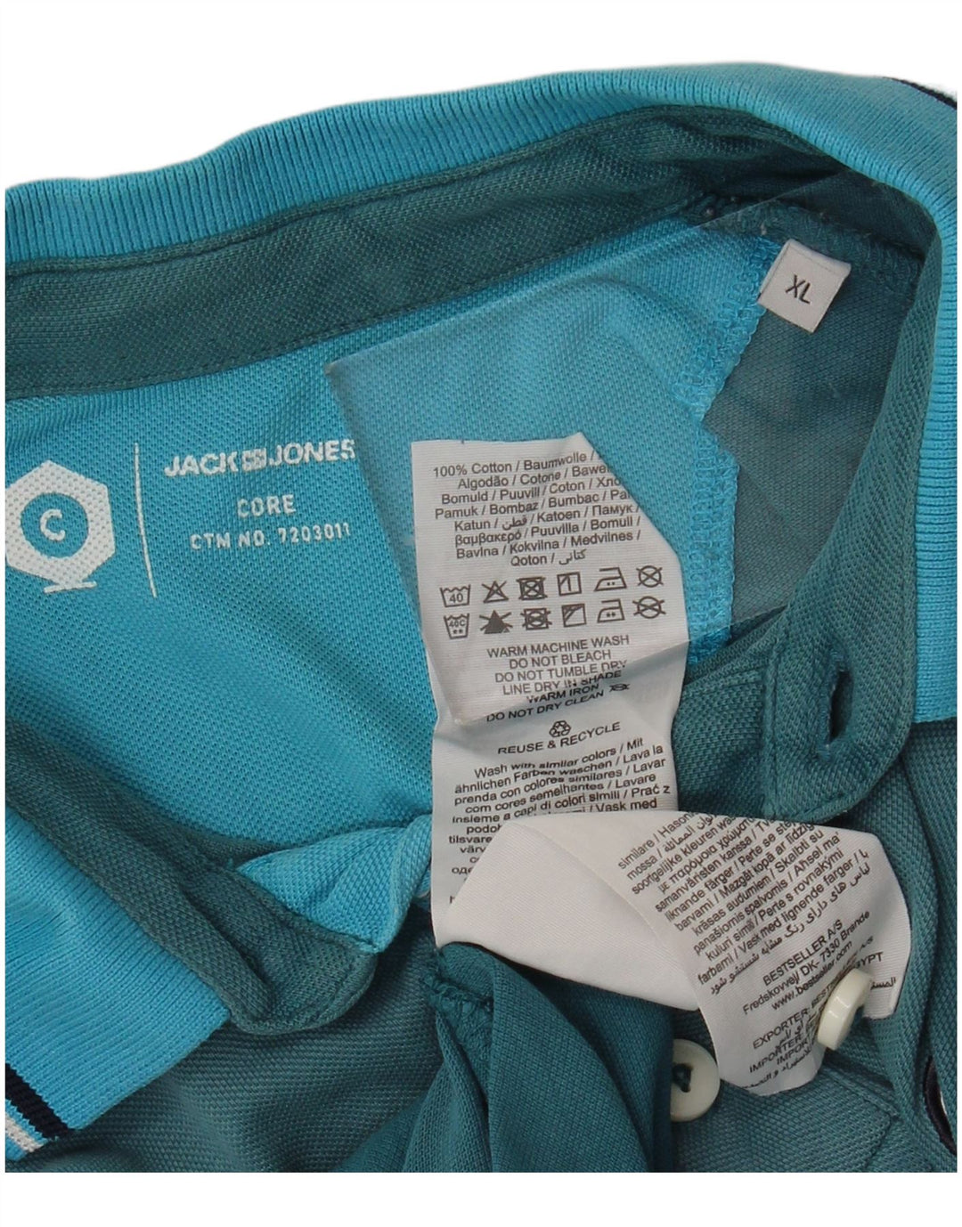 Camisa polo masculina JACK & JONES XL algodão azul