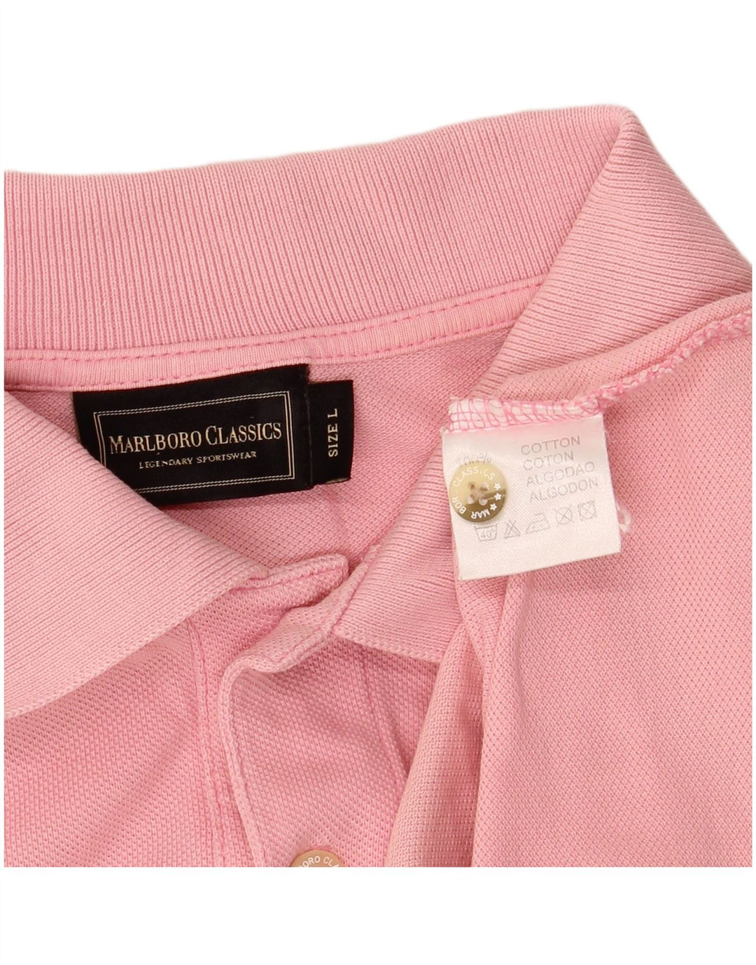Camisa polo masculina MARLBORO CLASSICS grande algodão rosa