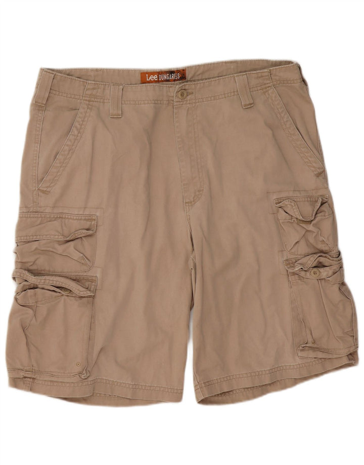 Shorts cargo masculino LEE Dungarees W36 grande algodão marrom