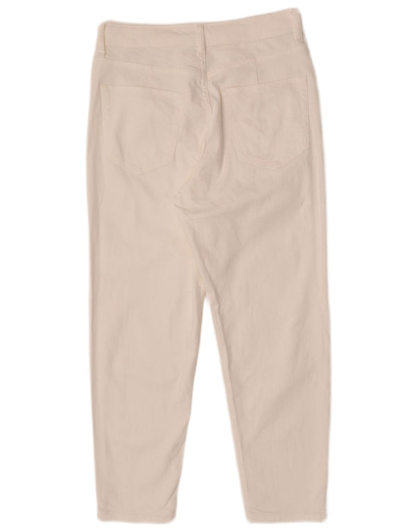 Calça jeans feminina Marks & Spencer UK 10 pequena W28 L25 algodão bege