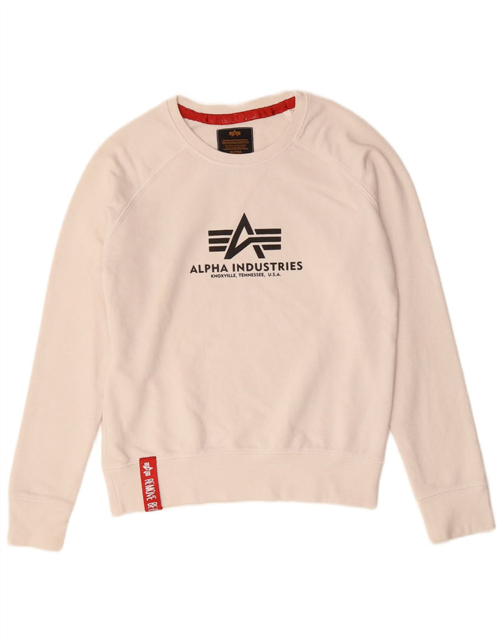ALPHA INDUSTRIES Suéter gráfico masculino XS branco