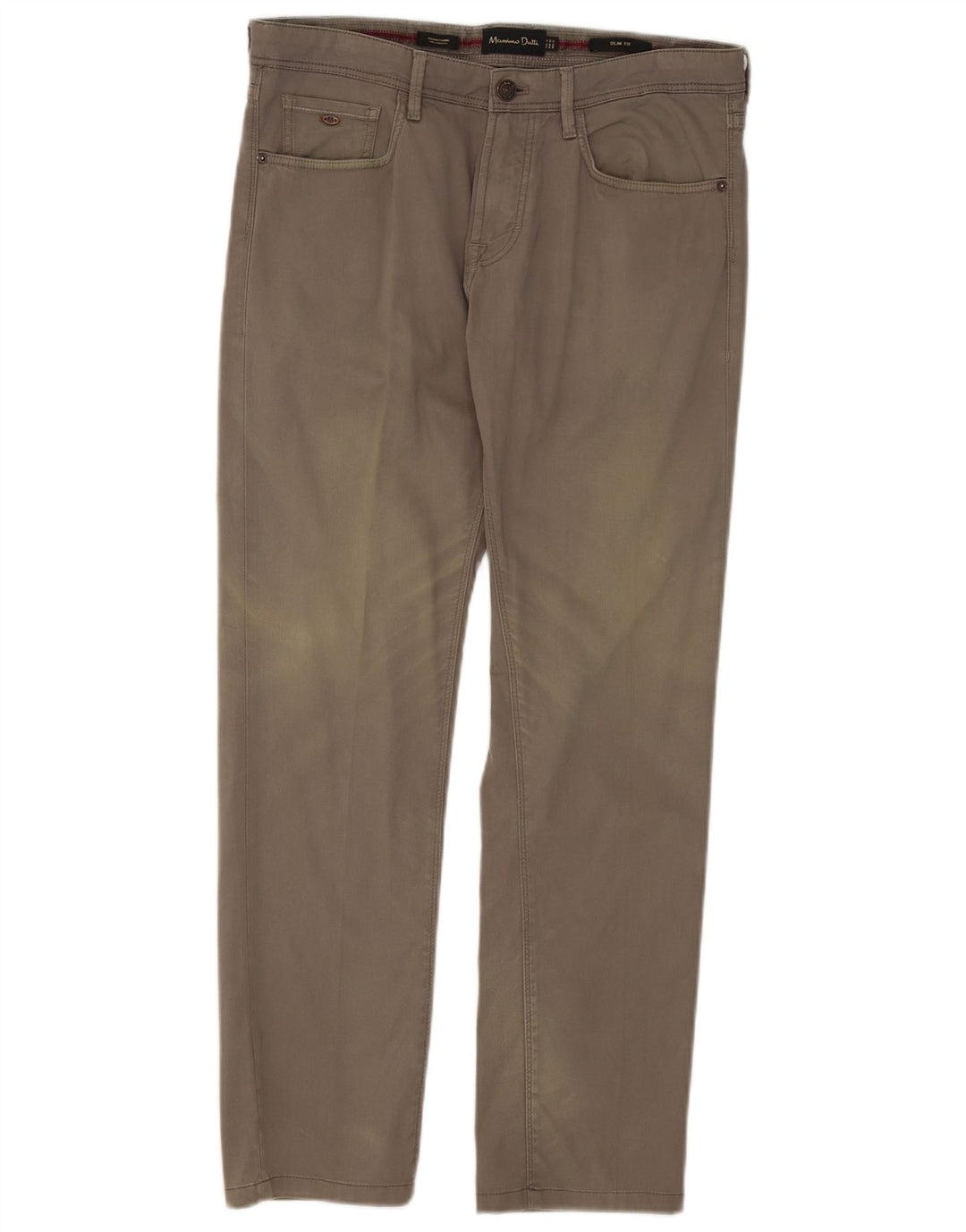 Calça casual masculina Massimo Dutti Slim Fit UE 40 Médio W31 L28 Cinza