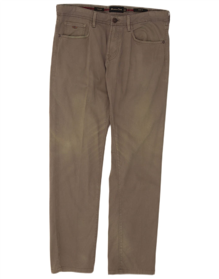 Calça casual masculina Massimo Dutti Slim Fit UE 40 Médio W31 L28 Cinza