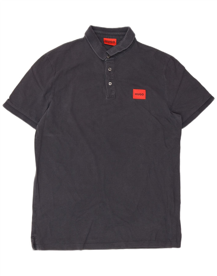 Camisa polo masculina Hugo Boss grande algodão azul marinho