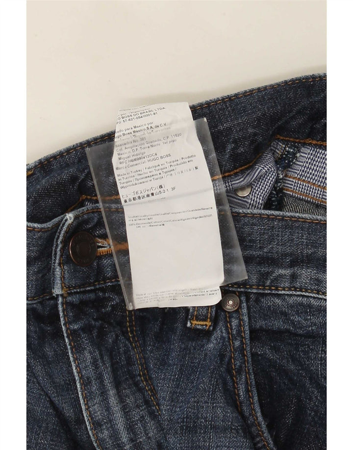 Hugo Boss Mens Straight Jeans W34 L34 Azul Algodão
