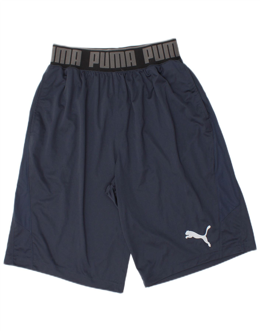 Shorts esportivos masculinos Puma pequenos poliéster azul marinho