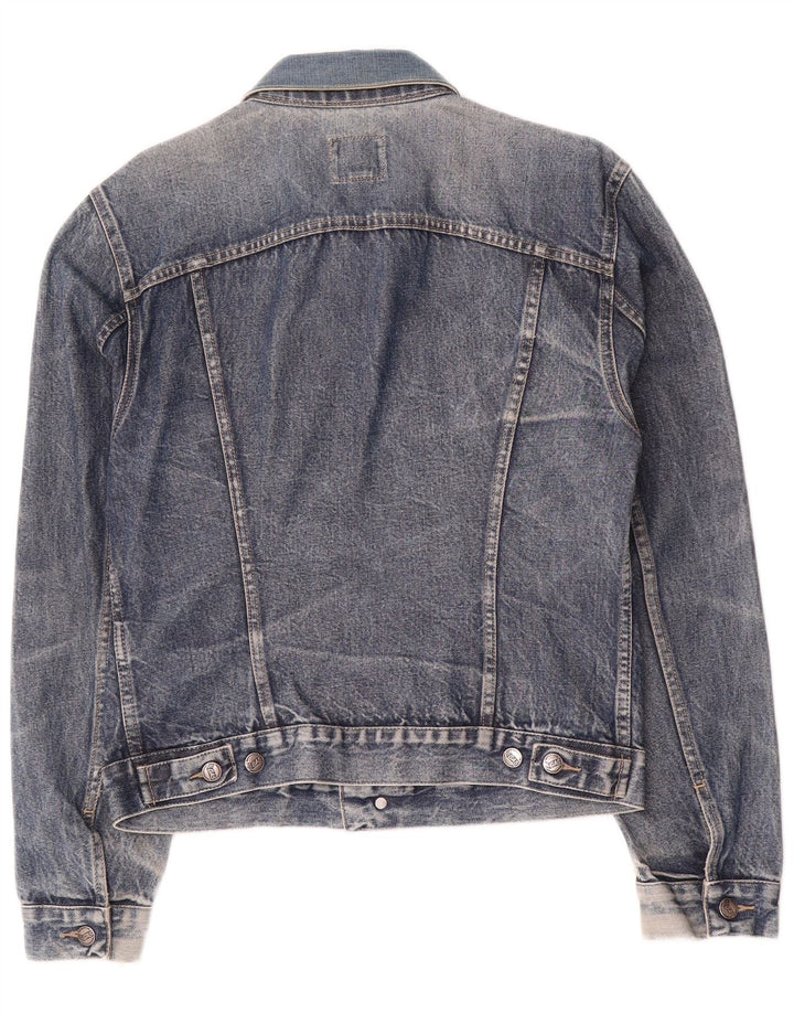 Jaqueta jeans masculina Gas UK 40 grande algodão azul