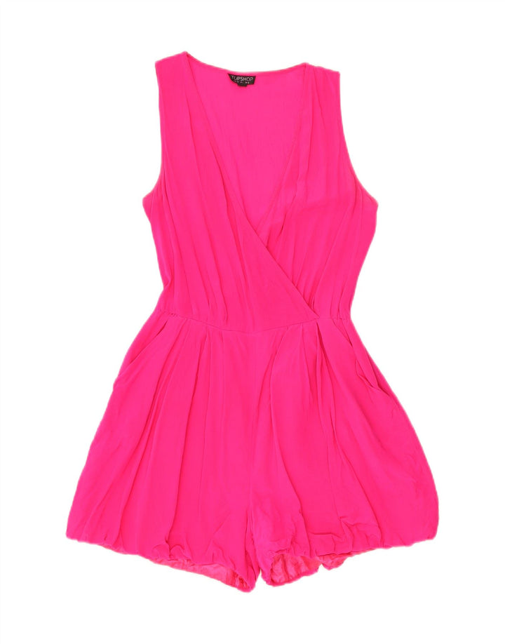 Macacão feminino sem mangas Topshop Reino Unido 8 seda rosa pequena