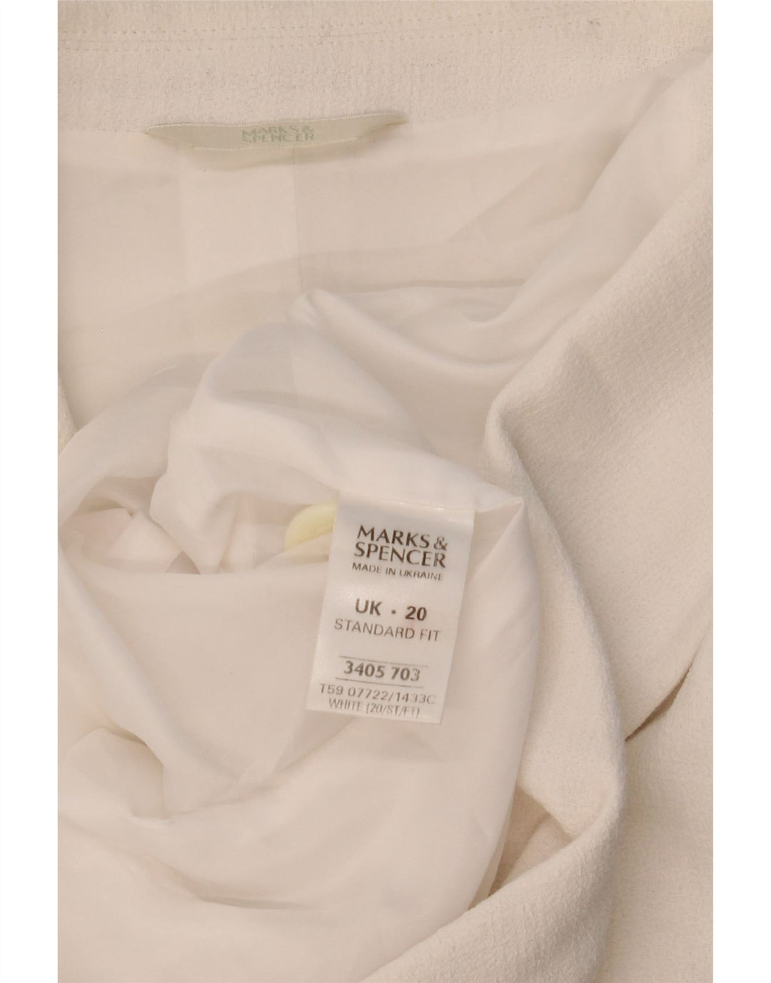 Jaqueta blazer feminina de manga curta com 2 botões da Marks & Spencer Reino Unido 20 2XL branca