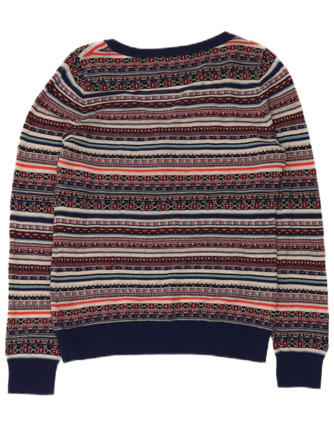 Suéter feminino Monsoon com decote em V Reino Unido 12 médio multicolorido Fair Isle