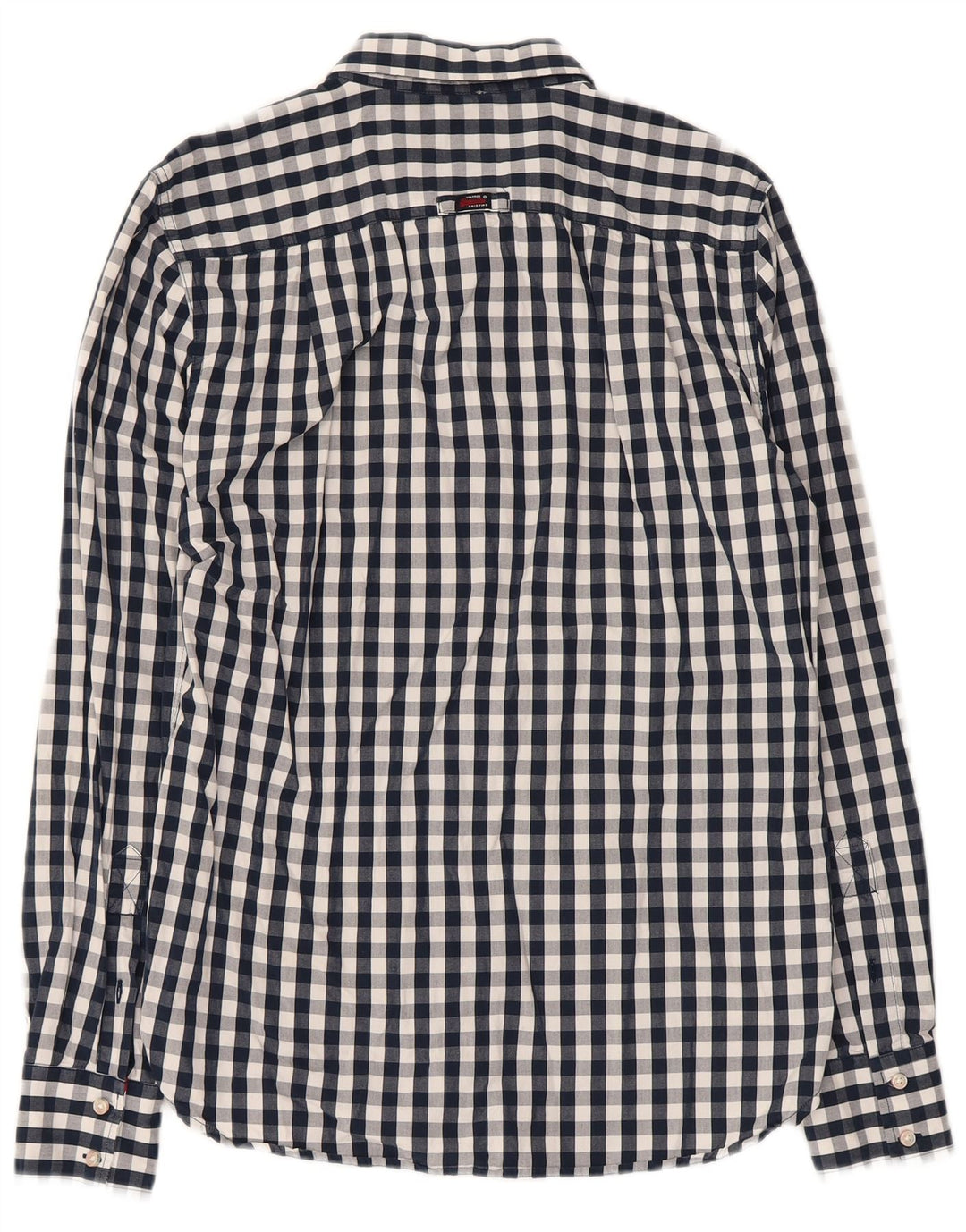 Camisa masculina Superdry Loose Fit médio algodão guingão azul marinho