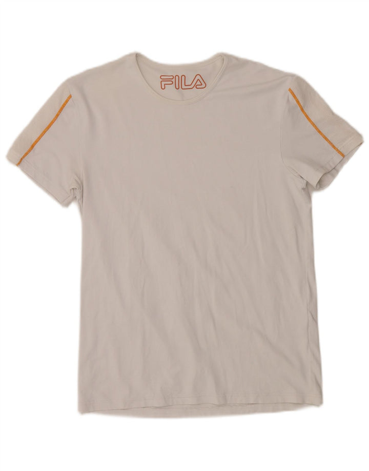 Camiseta feminina FILA UK 10 pequena viscose branca