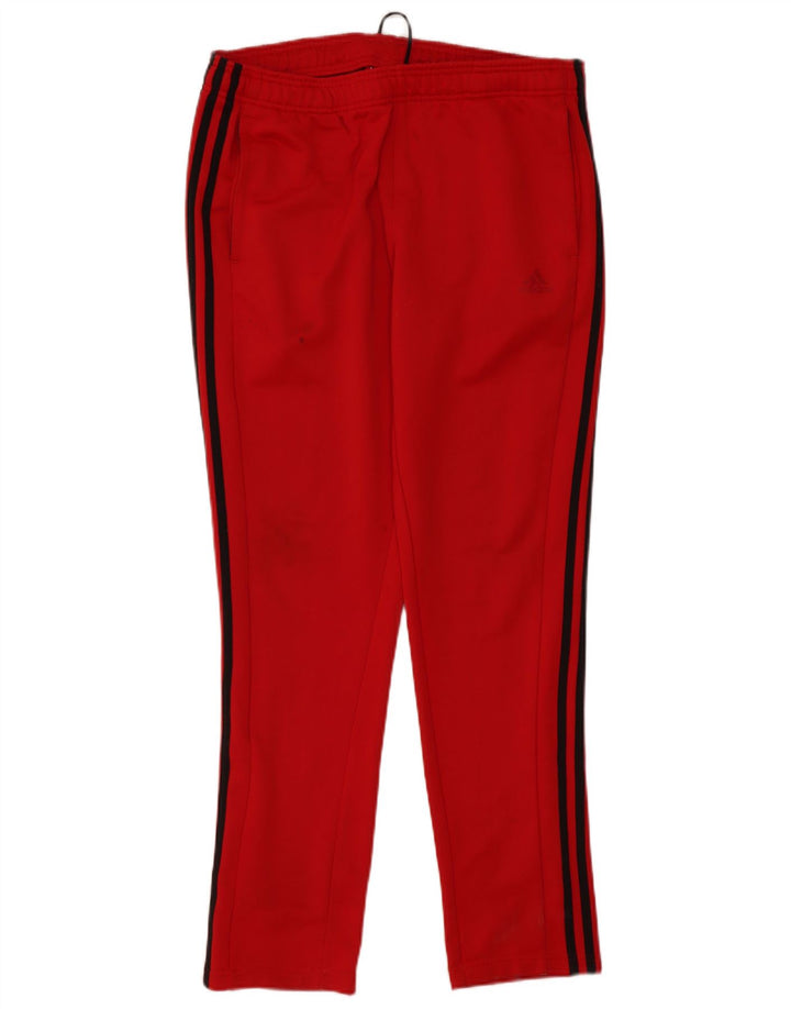 Calças de treino masculinas Adidas UK 44/46 poliéster vermelho grande