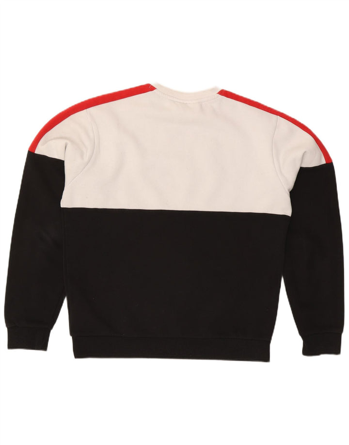 Fila moletom gráfico masculino jumper grande algodão colorblock branco