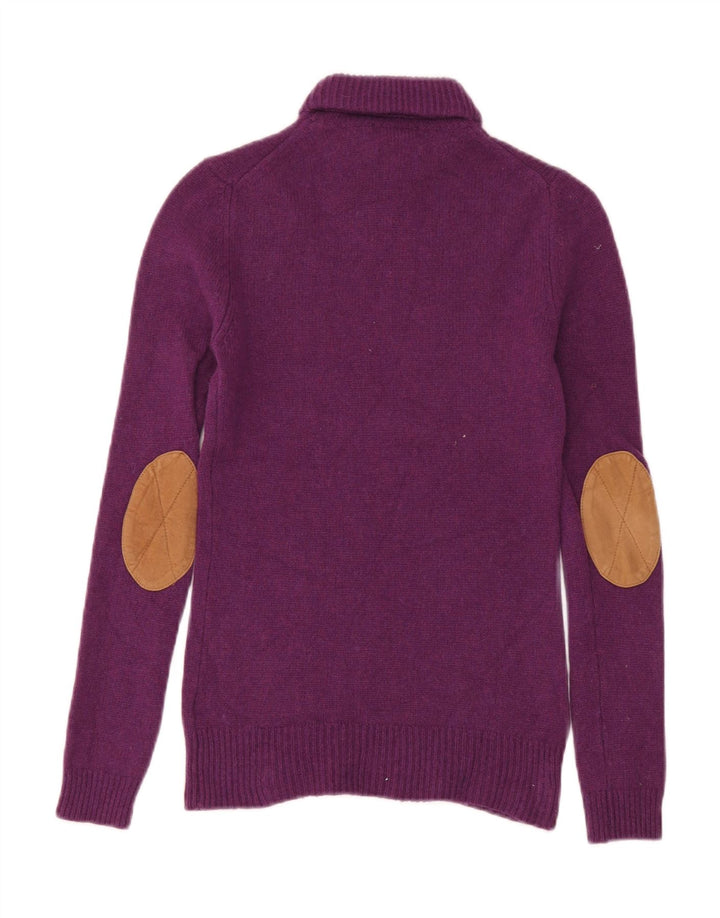 Suéter feminino Massimo Dutti com gola redonda Reino Unido 12 médio roxo