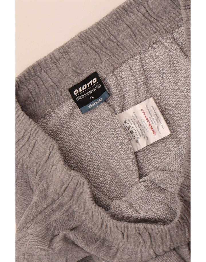 Calça de treino masculina Lotto XL cinza manchado de algodão